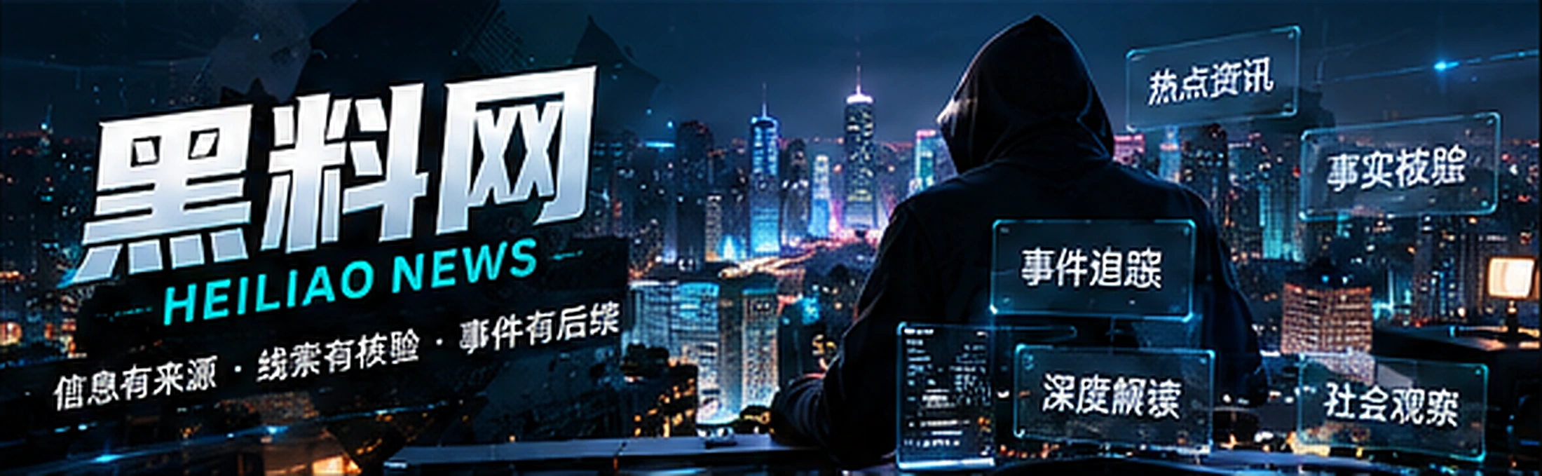 黑青色现代资讯编辑室概念图